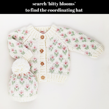 Load image into Gallery viewer, Bitty Blooms White Cardigan Sweater Baby &amp; Toddler
